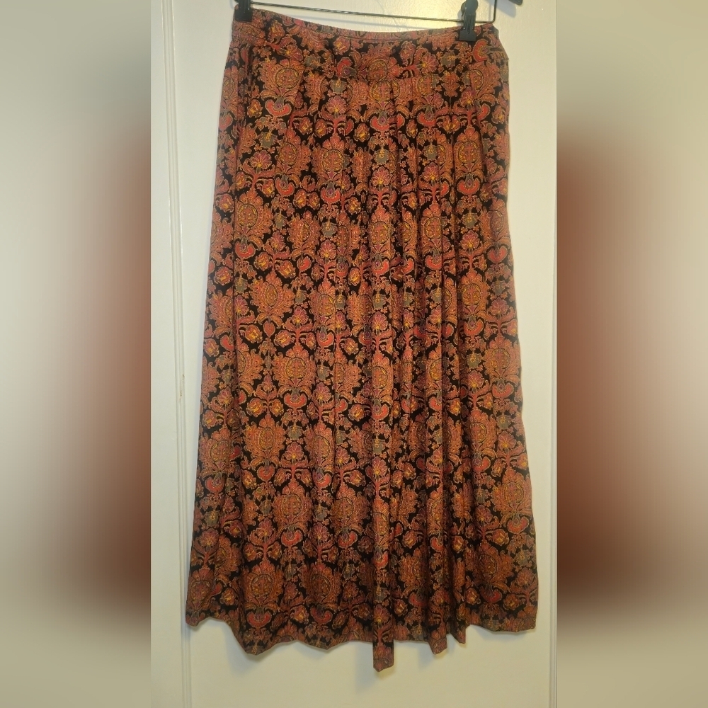 Vintage Elegant Paisley Print Skirt